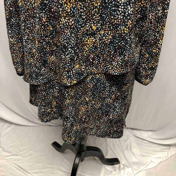 Apt 9 Tunic Womens Size Medium Black Multicolored Speckled Layered Blouse Top - Picture 3 of 9